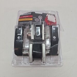 Kwikset Hollis Keyed Entry Door Lever & Single Cylinder Deadbolt Satin Nickel